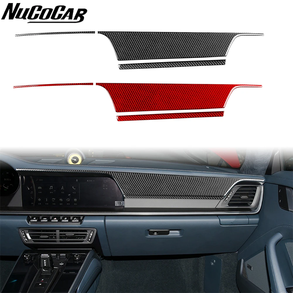 For Porsche 911 992 Carrera 2019-2024 Carbon Fiber Co-driver's instrument panel Car Accessories Interior Decorative Sticker