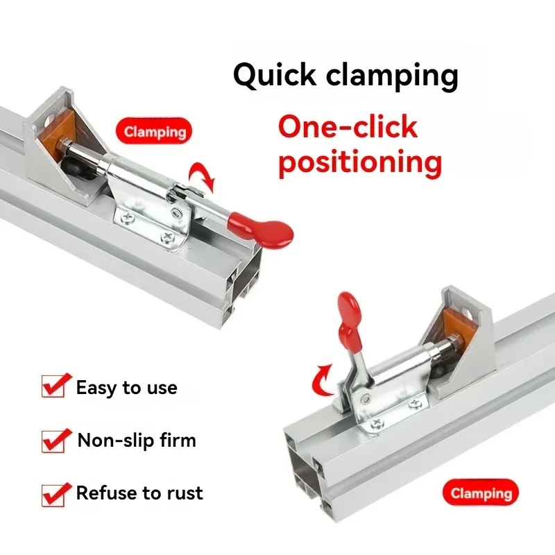 سبائك الألومنيوم الجدول المنشار سياج لوح خشبي المشبك لمنشار دائري كهربائي آلة القطع دليل حاكم لأداة نجارة