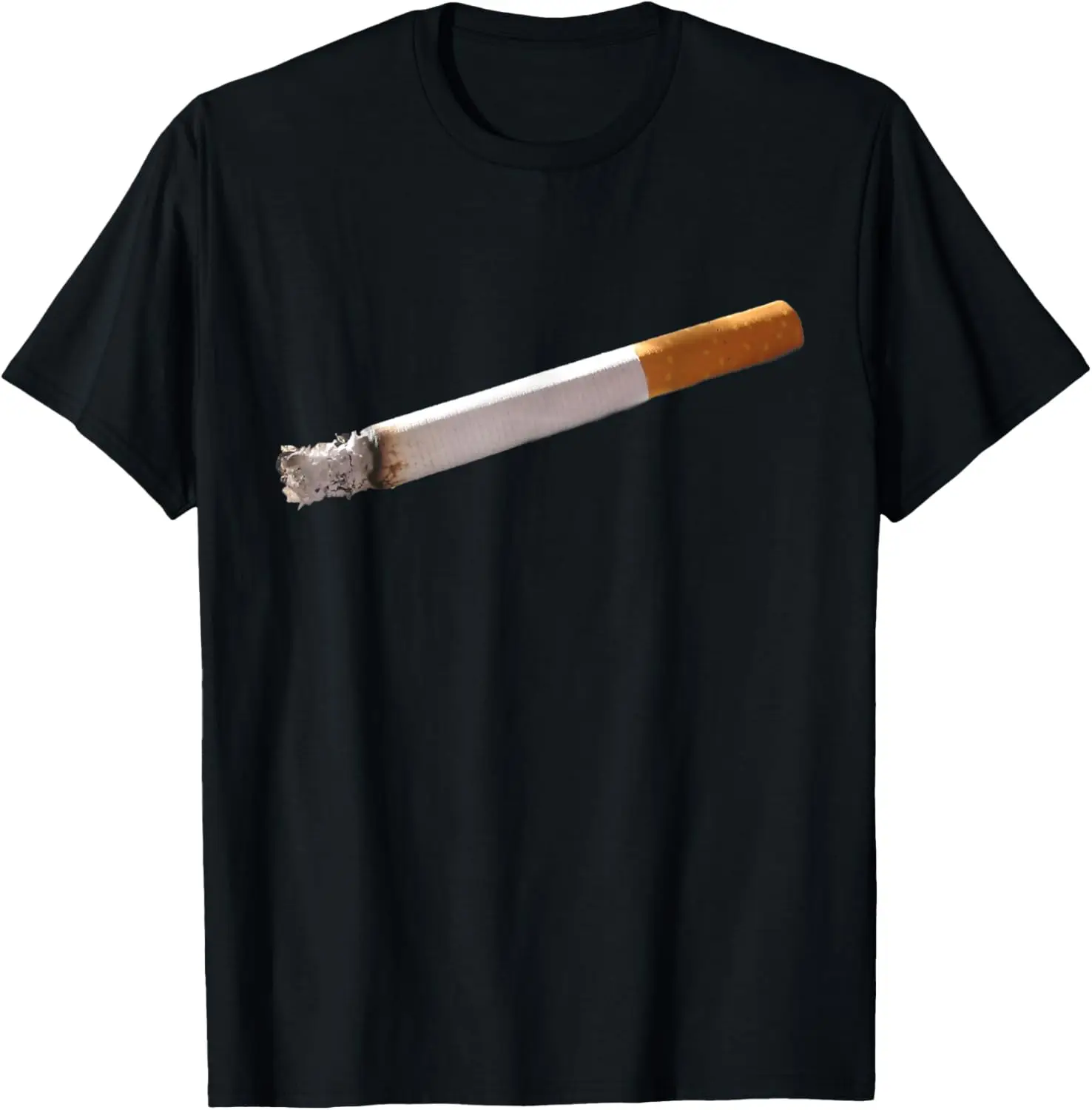 Lit Cigarette Ready to Ash Graphic Tee Men's Soft Short Sleeve Crew Neck T-Shirt Streetwear