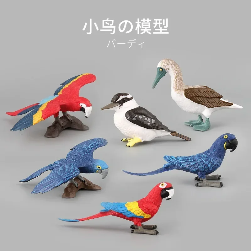 1pcs Simulation Mini Parrot Bird Figure Animal Model Figurine Home Decor Miniature Fairy Garden Decoration Accessories