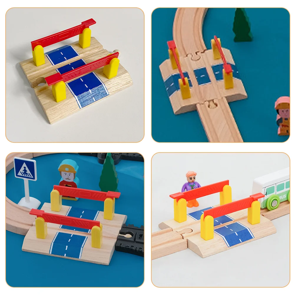 Wooden Track Toy Train Railing Barrier Plaything for Games Colorful Accessories