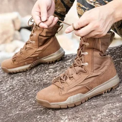 Men Lightweight Army Boots Special Force Breathable Desert Boots Military Tactical Male Combat Ankle Boots Unisex Work Shoes