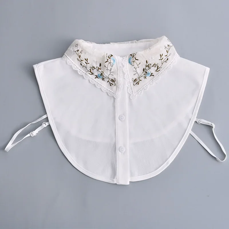Vintage Floral Detachable Collar for Women's Fake Collar for Autumn Swearer Blouse Tops False Collar Female Removable Fuax Cols