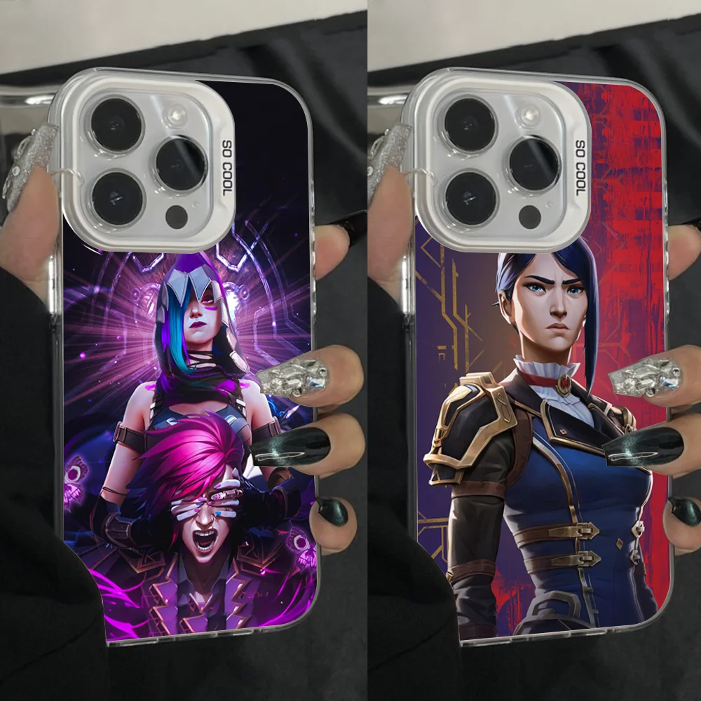 

J-Jinx A-ArcaneS 2 Phone Case For iPhone 16,15,14,13,12,11,Pro,Max,Plus,Mini,XS Anti Fall Gray Silver Matte Hard Bumper