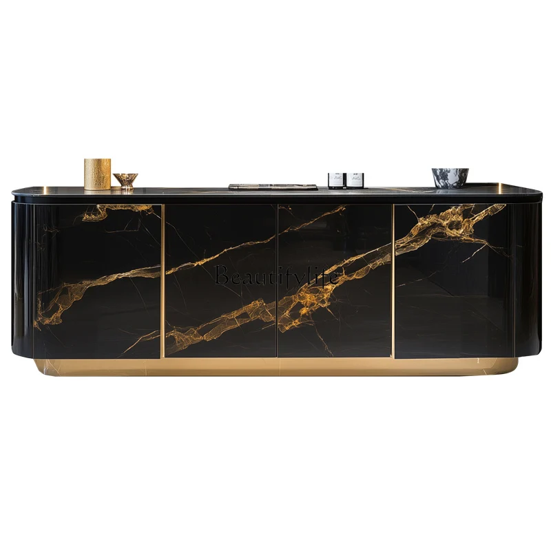 

1.8 meters entrance cabinet decorative storage light luxury high sense household microcrystalline stone surface