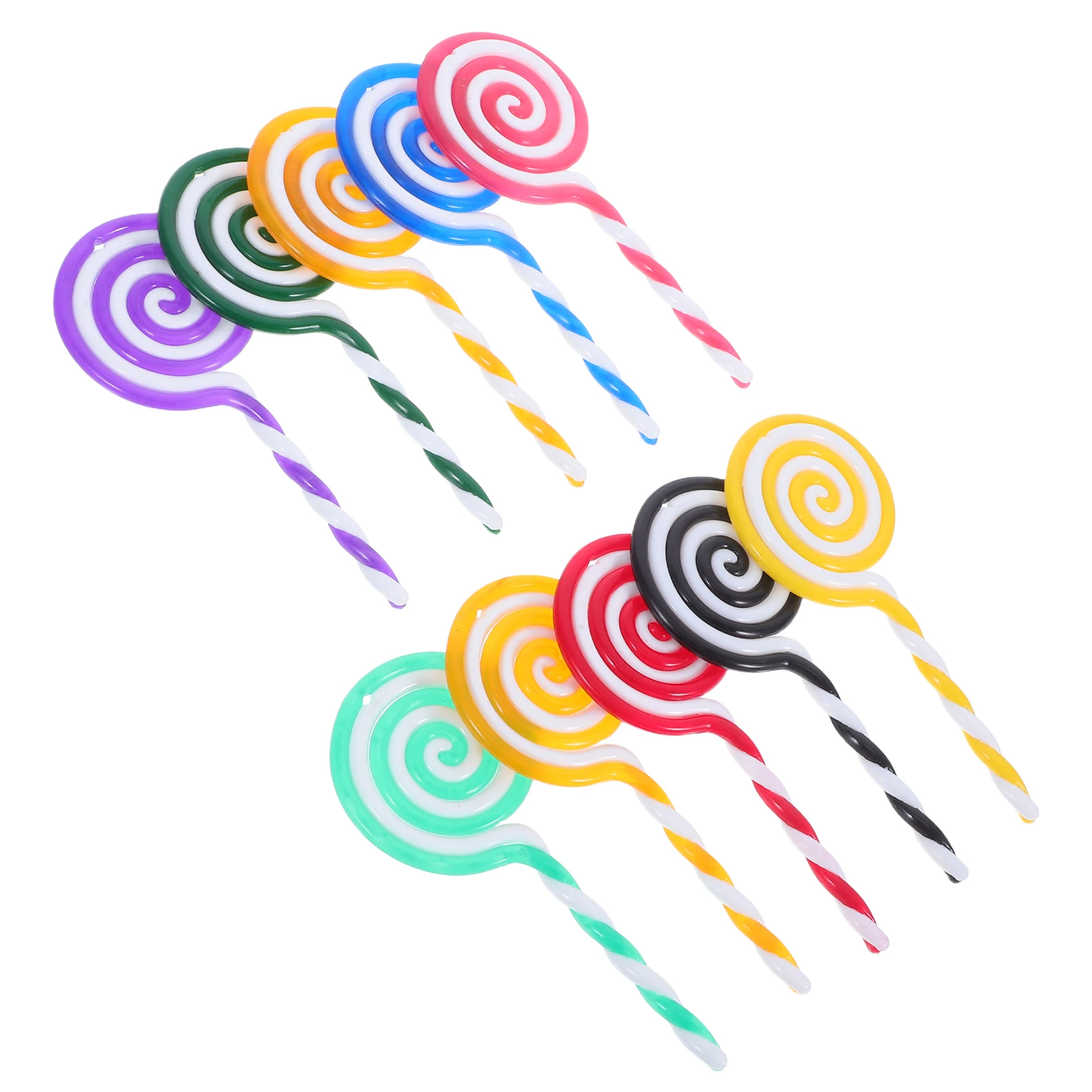 

10 pcs Lightweight Decorative Lollipop Model Creative Holiday Ornament Prop Party Hanging Mini Decorations