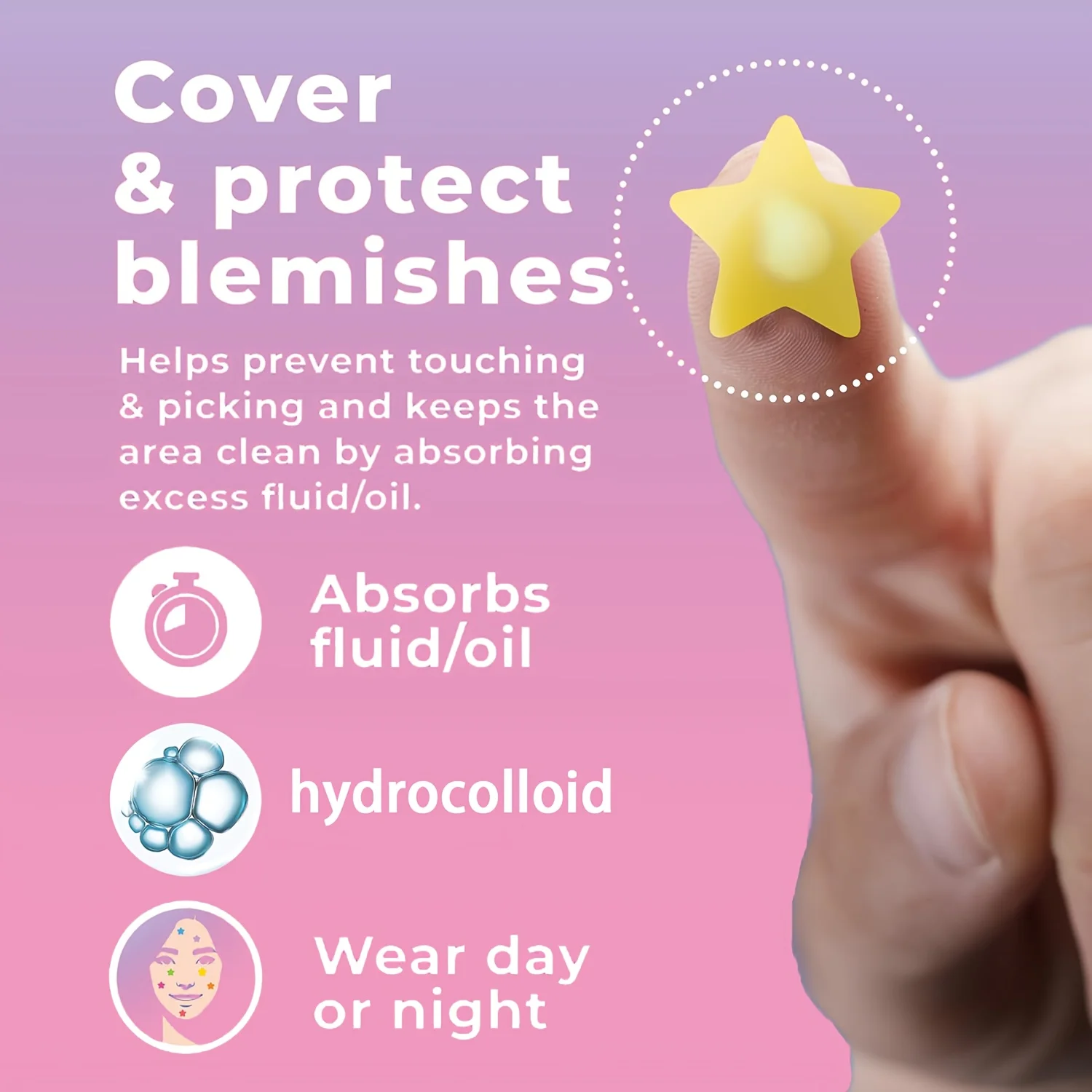 400/800 Adesivos Hidrocoloides Invisíveis para Acne e Espinhas - Adesivos para Manchas Faciais, Cuidados com a Pele, Cicatrização Rápida, Cobertura pa