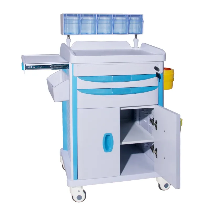 Hospital Equipment Multi-function Medical Crash Cart ABS Anesthesia Trolley