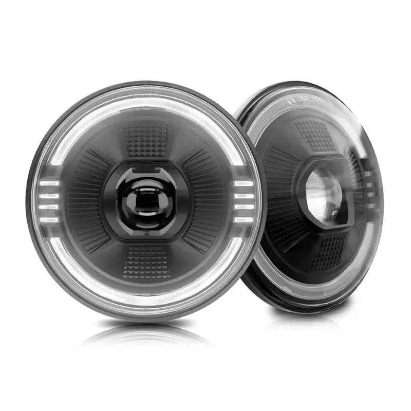 

Reliable-7 Inch LED Headlights, Round Projector Headlamps With High Low DRL Turn Signal For Jeep Wrangler JK LJ CJ TJ
