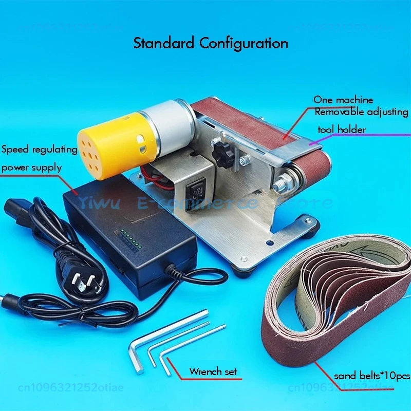 Multifunctional Mini Electric Belt Sander DIY Polishing Grinding Machine Cutter Edges Sharpener  Grinder With10PCS Belt