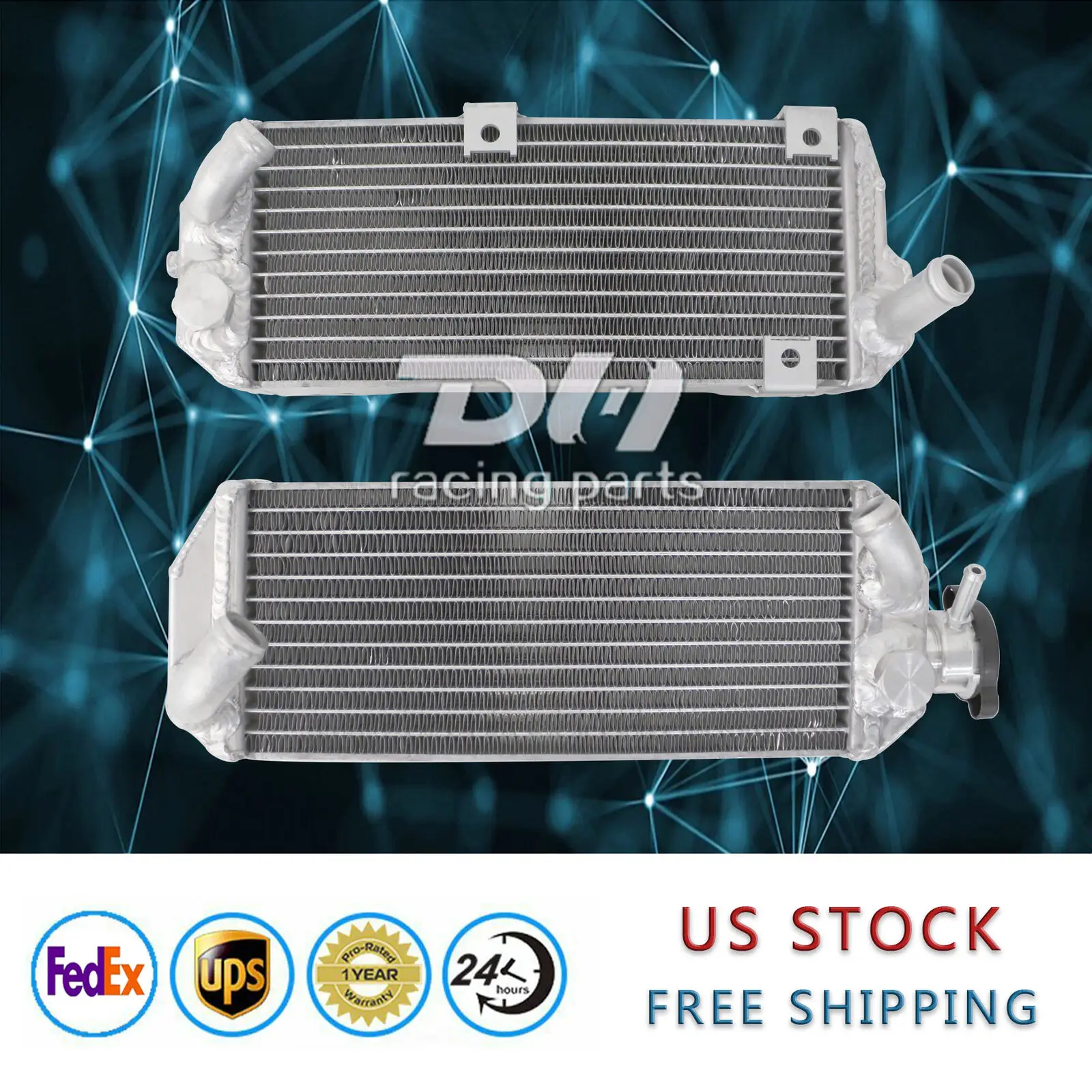 مشعاع ألومنيوم مصقول لسوزوكي DRZ400S 2000-2016/DRZ400SM 05-16 اثنين (L + R) أدوات أساسية لعشاق السيارات