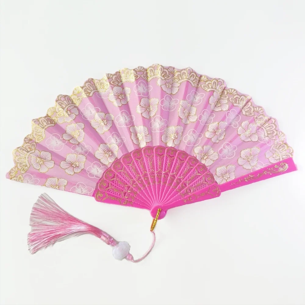 Vintage faltbarer Handfächer, chinesische japanische Fächer, Basteln, Geschenk, Party, Festival, Frauen, Tanzaufführung, Requisiten, Heimdekoration, Ornamente – Detail 5