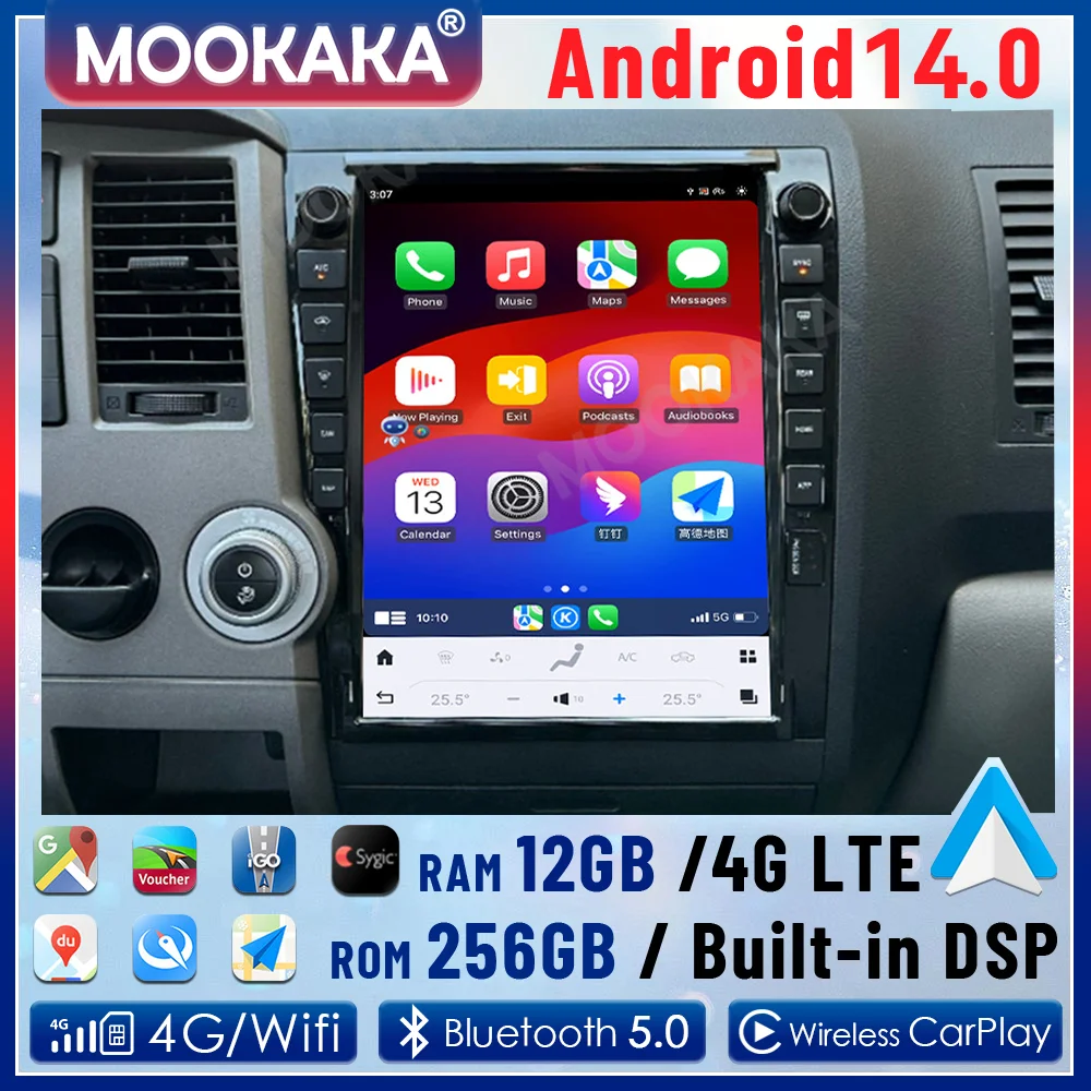 

Android Auto Car Radio Multimedia Player For Toyota Tundra 2007-2013 Stereo Digital 13" GPS Navigation Carplay Tape Recorder DSP