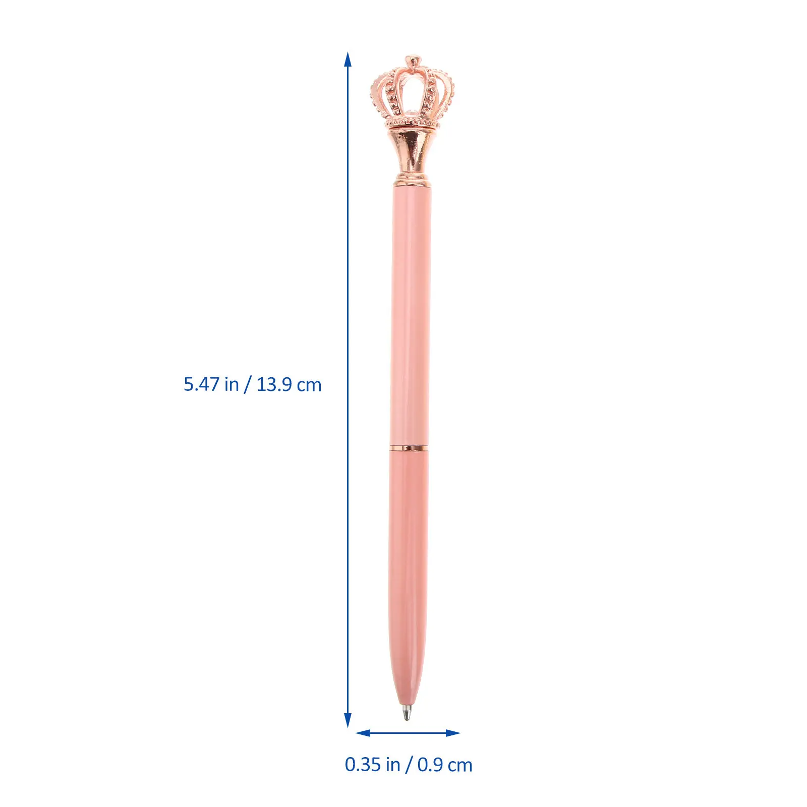 4Pcs Creative Crown Design Ballpoint Pens Metal -Flowing Ink Quick-Dry Clean Lines Writing Pen Student Stationery