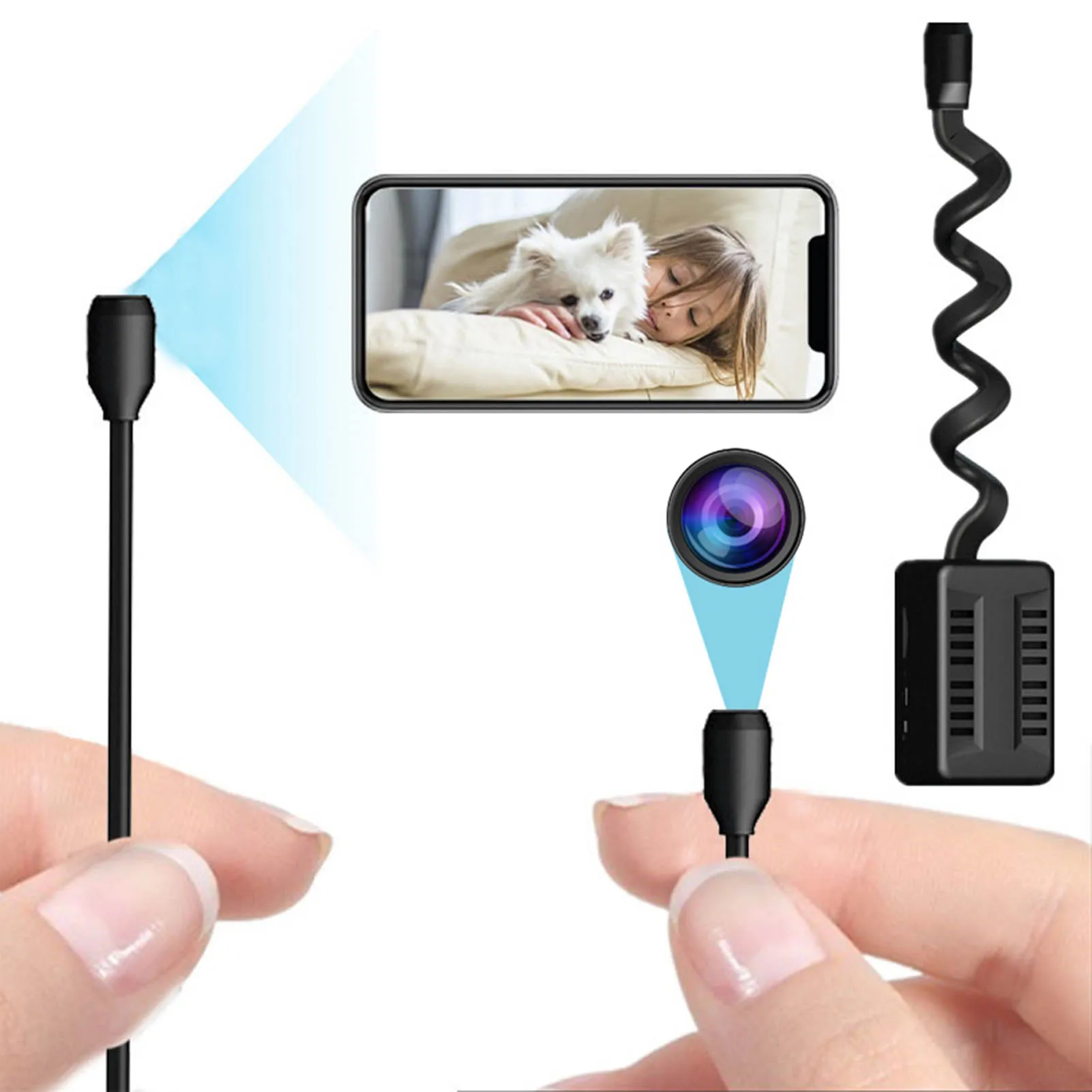 ZK40 HD 1080P X7 Mini WIFI Camera Surveillance Camera with Small Adjustable Snake Lens for Photo Video