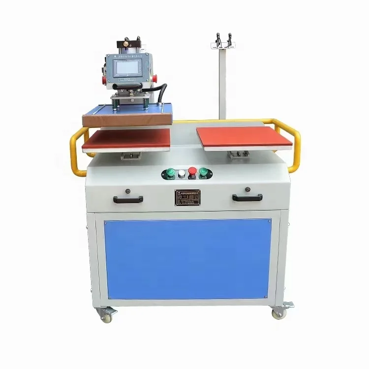 

pneumatic automatic sublimation heat press double head 40x60 heat press transfer machine for label flatbed t shirt vinyl