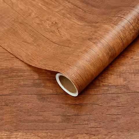 55CM Brown Wood Grain Contact Paper Self-Adhesive Removable Vinyl Film for Easy Application on Furniture And Kitchen Cabinets