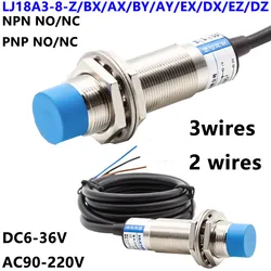 M18 8mm Inductive Proximity Sensor,LJ18A3-8-Z/BY PNP 3-wire NO,diameter 18mm,Proximity Switch Good quality