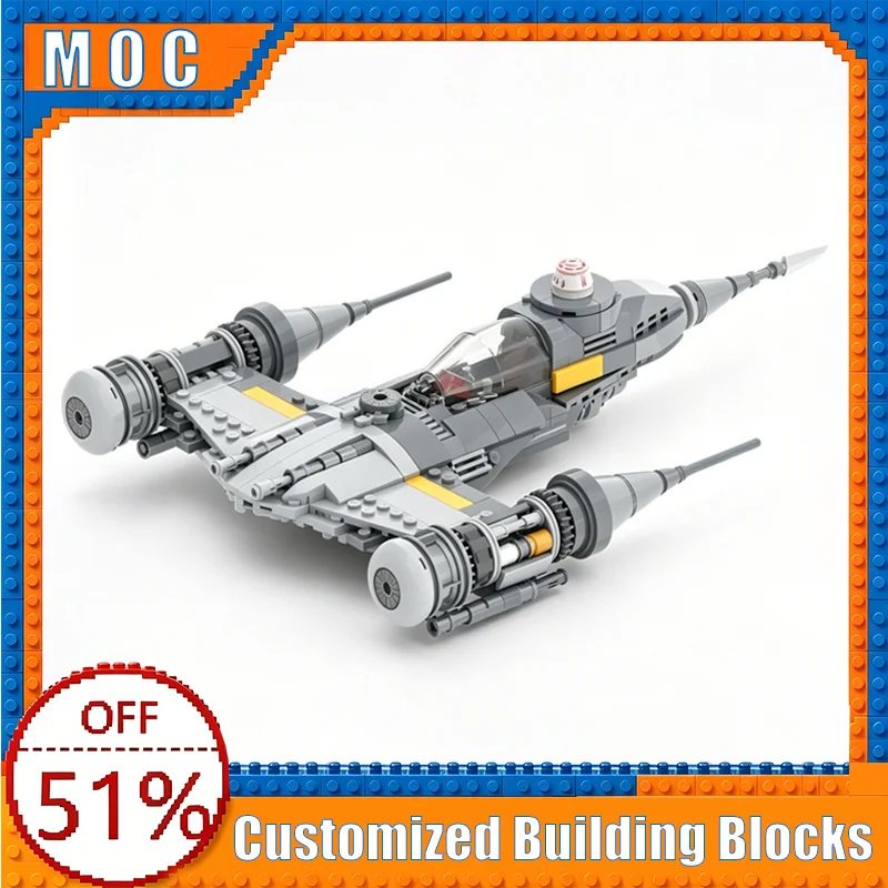 

366PCS Mandalorian Starfighter Sci-Fi Starship Model Building Blocks Assembly Educational Toy Creative Collection Birthday Gifts