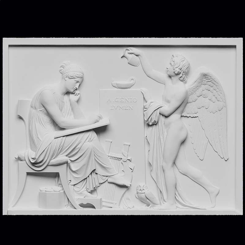 

"Light of Genius" relief decorative painting, desktop resin ornament, window display, photography, Seiko figure sculpture