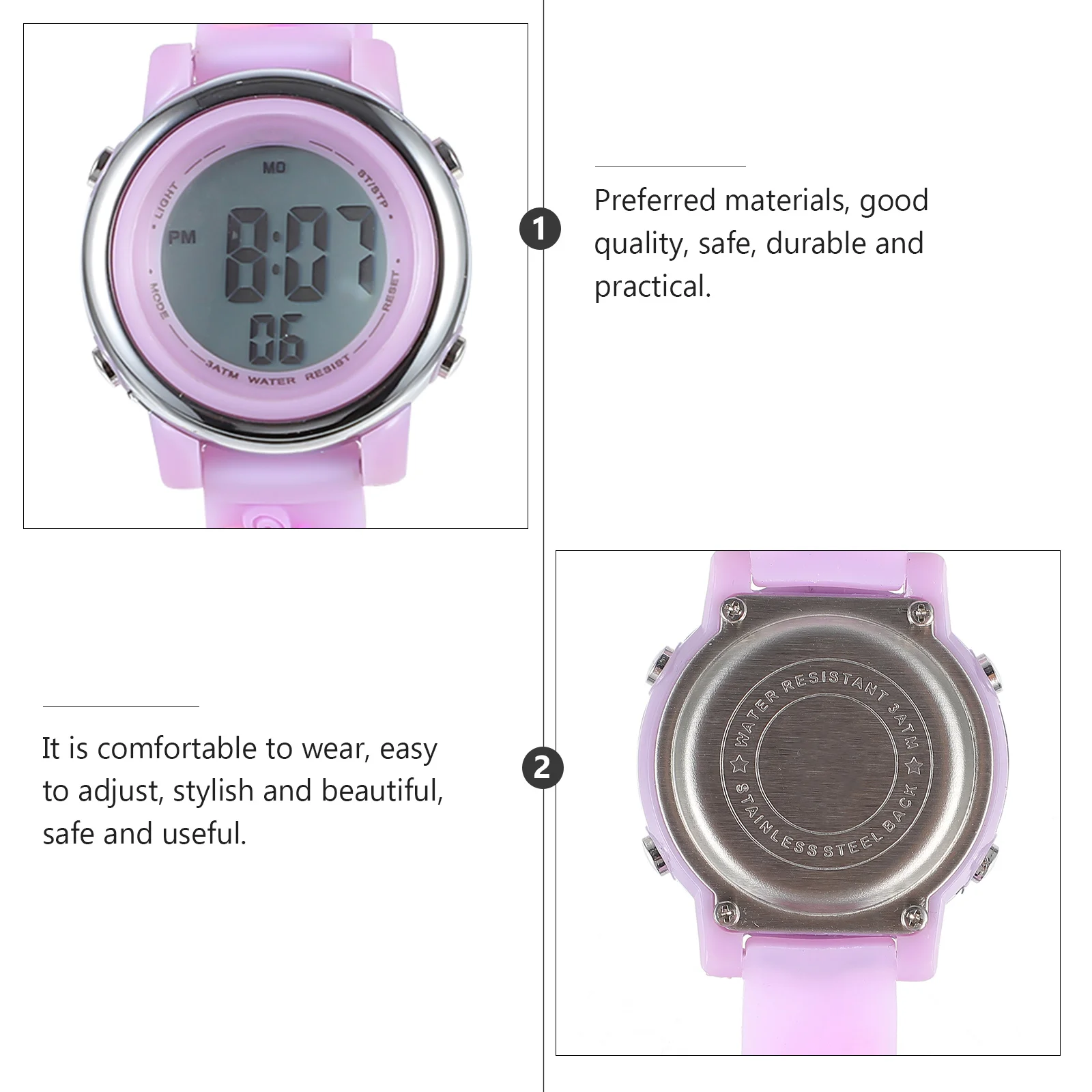 1Pcs Student Electronic Watch Fresh Casual Wrist Watch Safe Durable Stylish Easy to Read Time Popular Beautiful