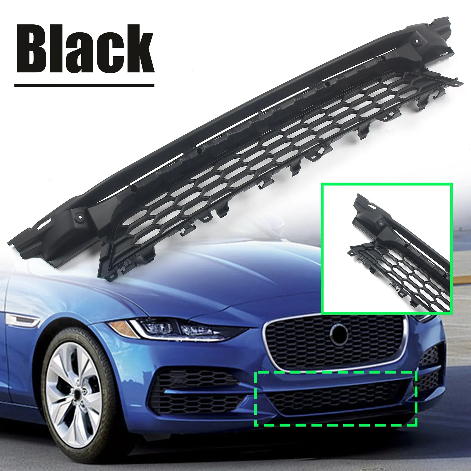 Car Front Center Lower Bumper Mesh Grille Racing Grill Cover For Jaguar XEL 2020 Elegant Style T4N33293 Auto Styling Accessories