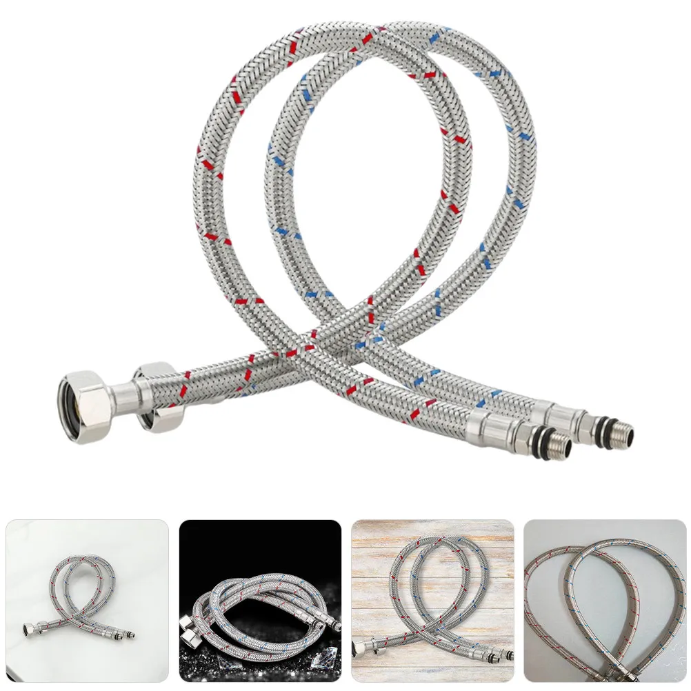 Stainless Steel Braided Hose 2 Pack Flexible High Pressure Water Supply Line for Kitchen Bathroom Sink