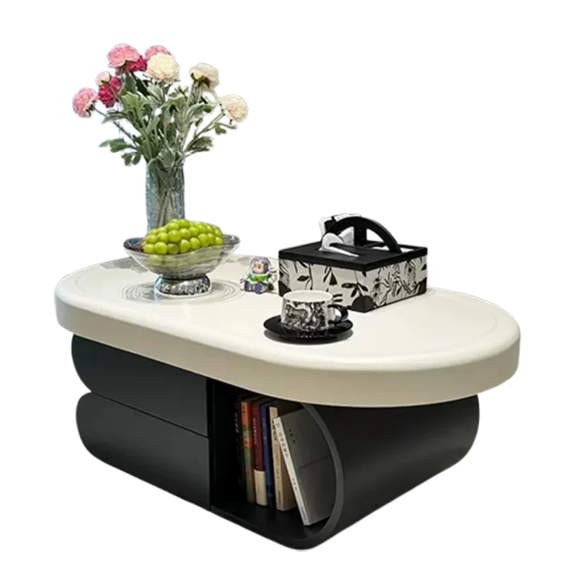 White Drawer Coffee Table Minimalist Luxury Nordic Design Coffee Table Black Unique Mesa De Centro Sala Furniture Living Room image 6