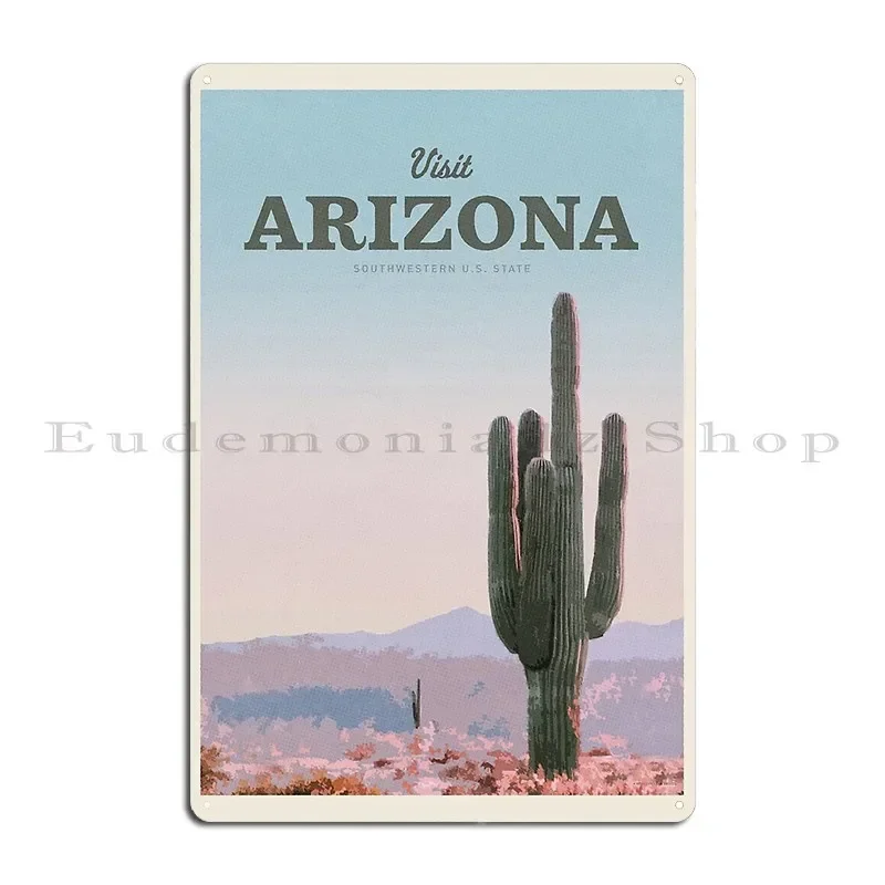 Visit Arizona Metal Sign Garage Print Cinema Wall Decor Cinema Tin Sign Poster