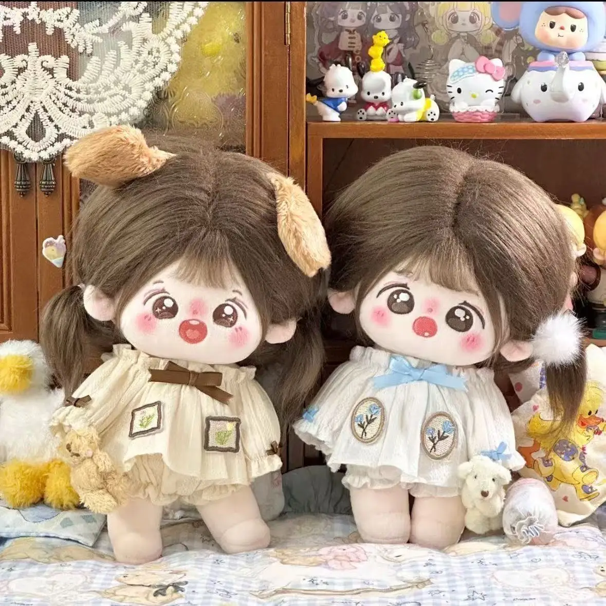 Cute 20cm Plush Doll Hanfu Set Princess Skirt Traditional Chinese Style Outfit Removable Doll Clothes Gift