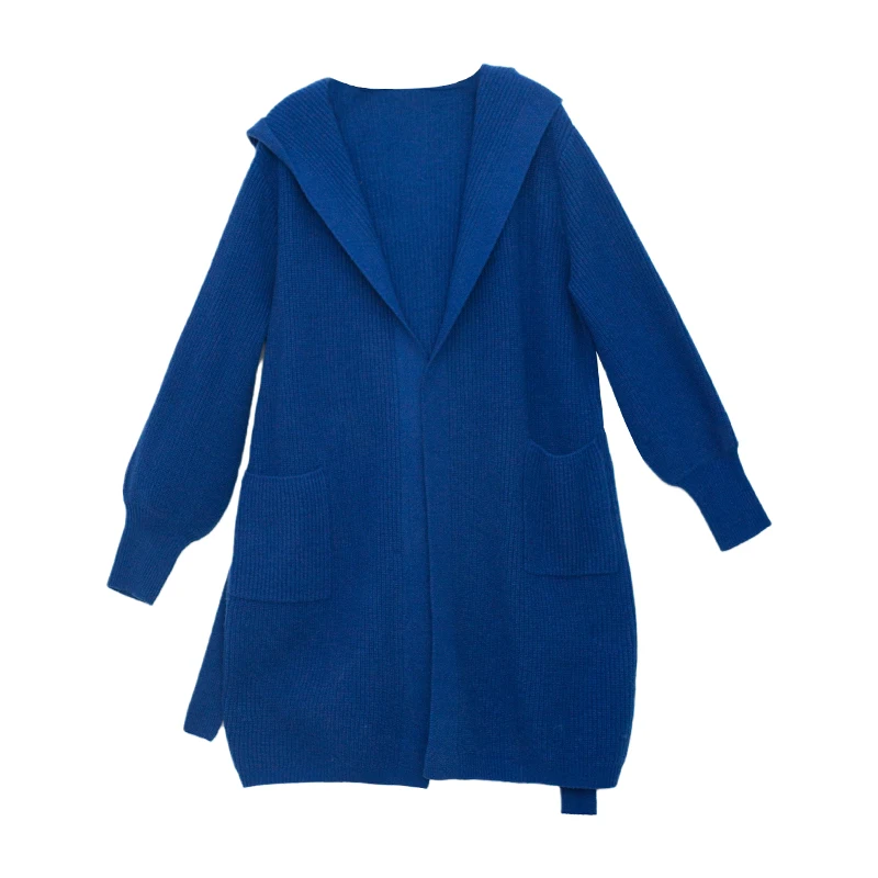 Wanheng M878 Cloud Solo Autumn Winter New Arrival Woolen Hooded Open Cardigan Coat Double Color Full Wool Medium Length