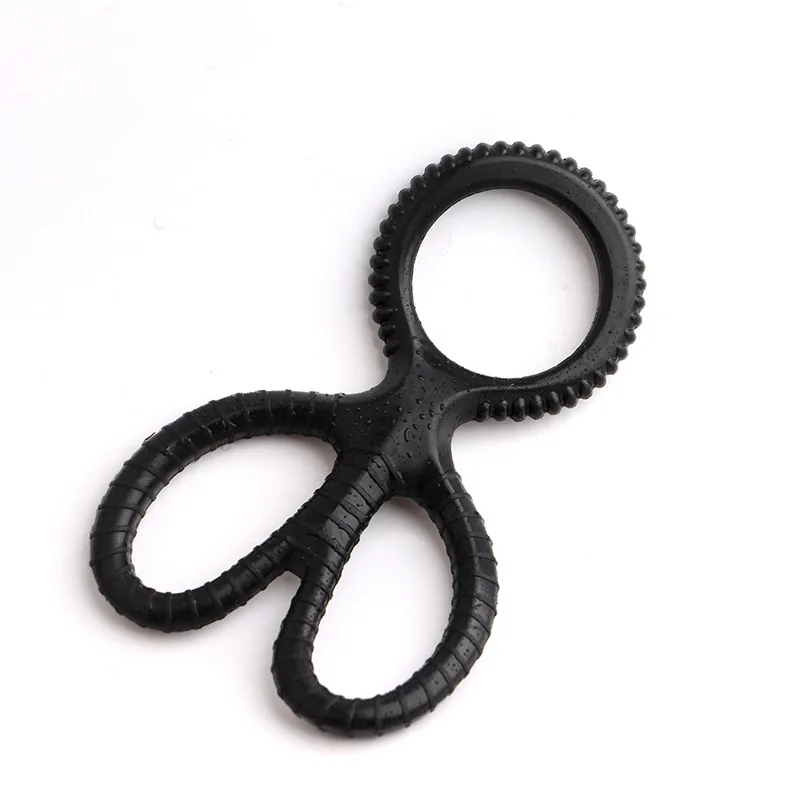 Anillos de silicona para el pene, jaula de castidad para el escroto, Bondage, retraso de eyaculación, juguete sexual para hombres, novedad