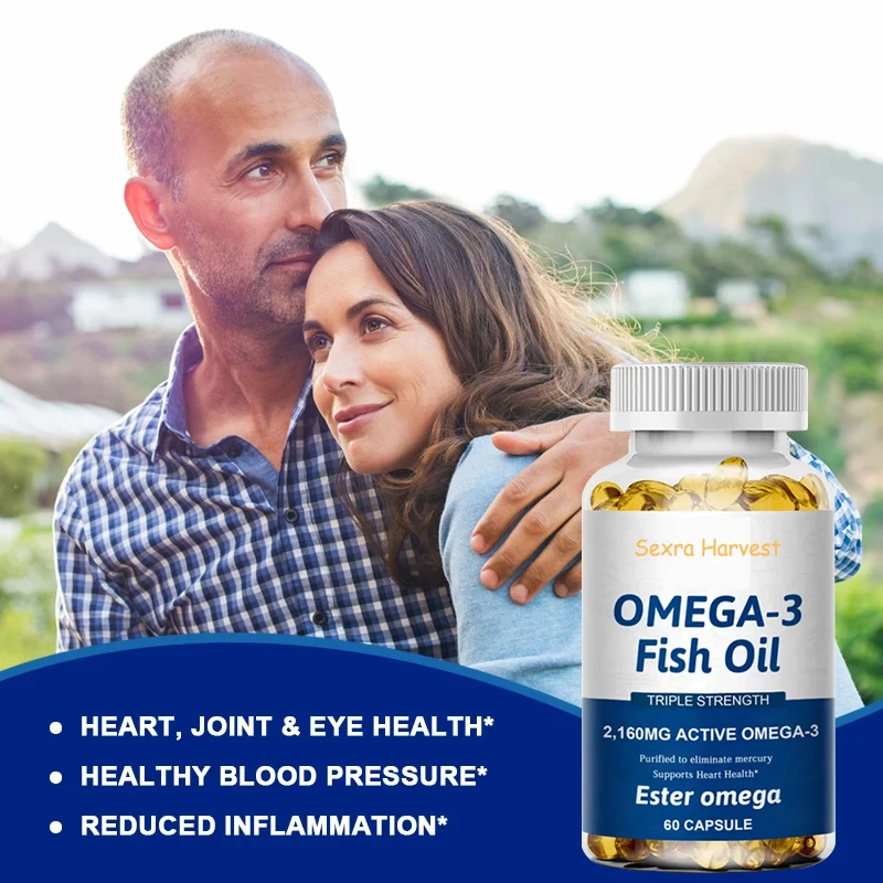 Natural Omega 3 Fish Oil Capsules Hign Quality Vitamin D DHA EPA Soft Gels Non-GMO Gluten Free Dietery Supplement Fish Oil Pills