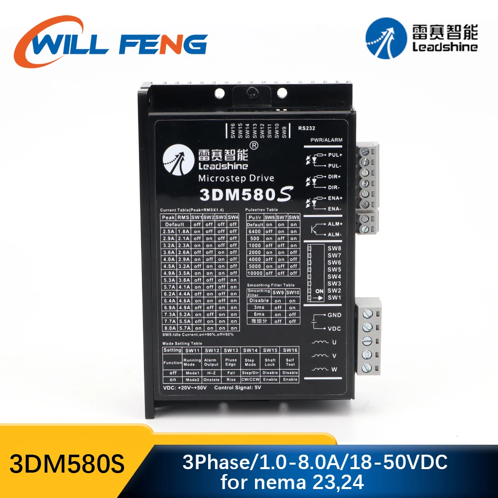 Will Feng Leadshine 3DM580S Stepper Motor Drive 3 Phase 36VDC 1.0-8.0A For CNC Co2 Laser Cutter Engraving Machine