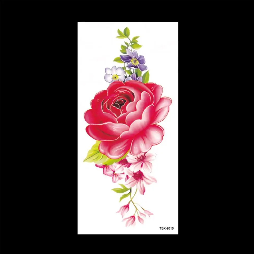 

Lady Fashion Waterproof Flowers 3D Beauty Makeup Water Transfer Arm Leg Art Body Art Temporary Tattoo Stickers Fake Tattoos