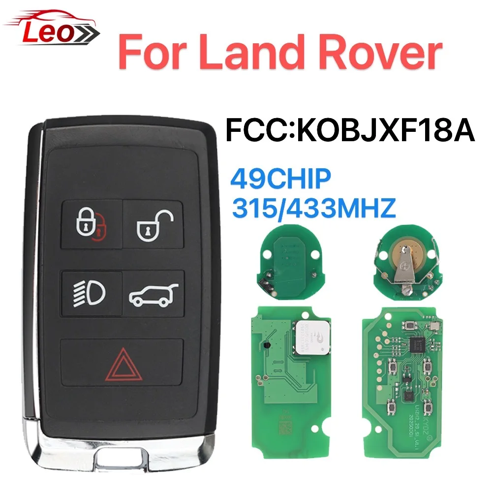 Leo For Land Rover Velar Range Discovery 2017 2018 2019 2020 Car Remote Smart Key FCC：KOBJXF18A 315/433MHZ ID:49CHIP.