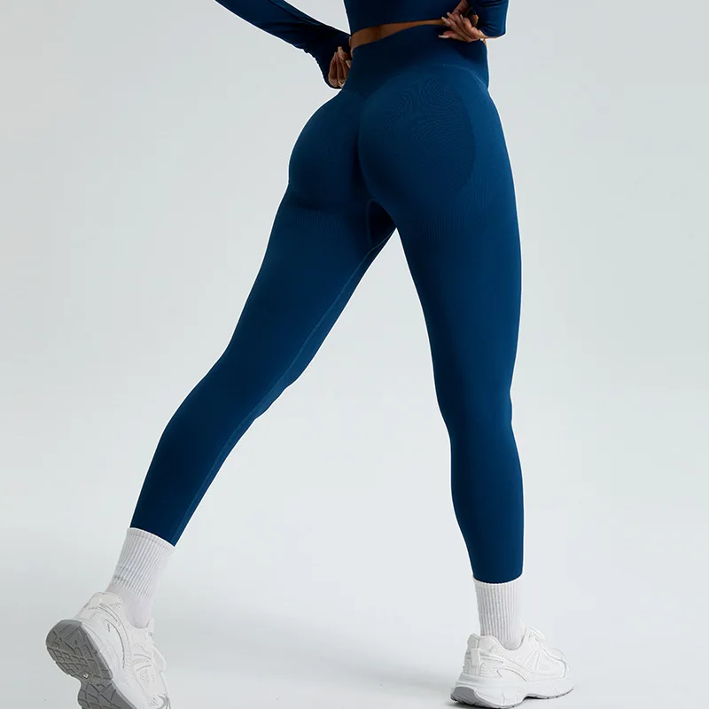 Spring and Autumn Seamless Yoga Outdoor Sports Running High Waist Hip Lifting Quick Drying Tight Fitness Pants for Women