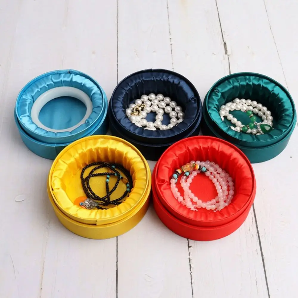 Organizzatore di immagazzinaggio di gioielli in lino Nappa Scatola per braccialetti culturali cinesi Custodia per braccialetti etnici di grande capacità Soggiorno