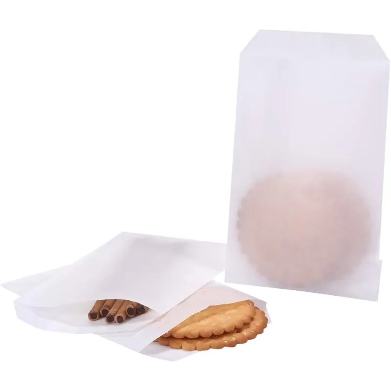 Small Flat Glassine Waxed Paper Cookie Snack Bags 3x5 Semi-Transparent for Bakery Treat Candies Dessert Chocolate Party Favor,