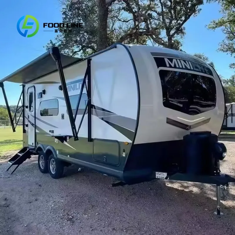 Customized New Design High Class Modern Teardrop Trailer with Stainless Steel Rose Color 6 Person Sleeping Capacity Comfortable