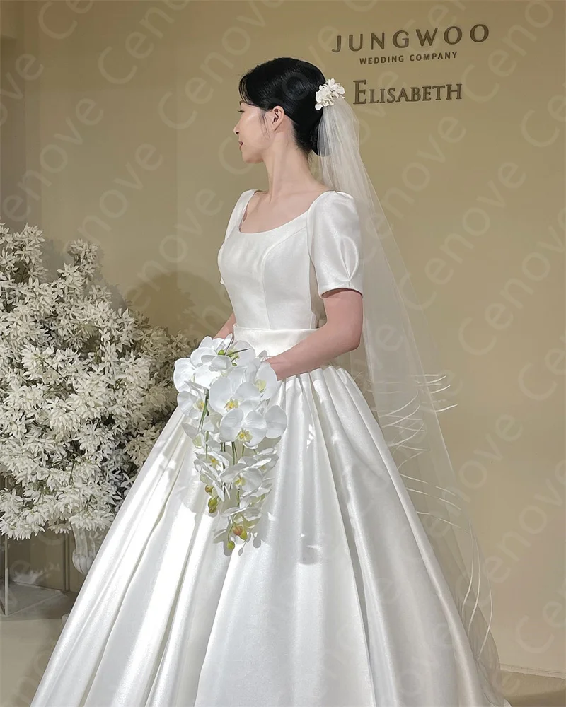 

Cenove A-Line O Neckline Prom Dress Short SLeeves With Floor Length Evening Summer Elegant Party Dress For Women2023
