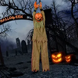 1PC Halloween Decoration Hanging Pumpkin Head Scream Sound Party Prop Haunted House Parties Home Decor Funny Electric Toys