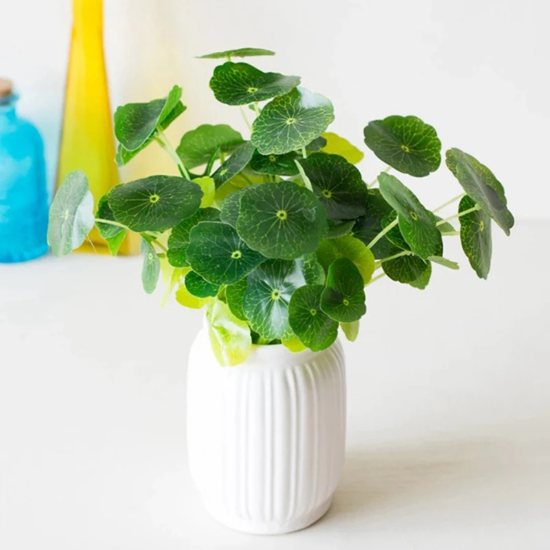 Planta de simulación de rábano verde, viajero, plátano, planta verde, decoración del hogar, 9 cabezas, hoja trasera de tortuga