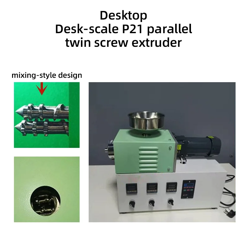 P21 Desktop Twin Screw Extruder Plastic Desktop Laboratorium Conische Twin-schroef Extruder Parallelle Desk-schaal Parallelle Extruder