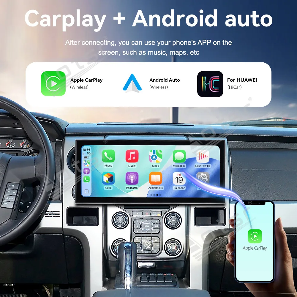 CarPlay 15.8’’Android 15 For Ford F150 Raptor 2009-2014 Car gadgets carplay Car GPS Navigation HD Screen Multimedia Player Head