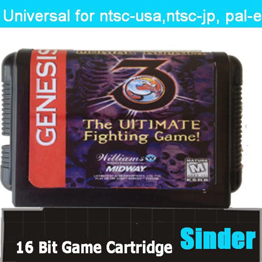 Mortal Kombat 3 The Ultimate Fighting Game Cartão de jogo MD de 16 bits para Sega Mega Drive para Genesis