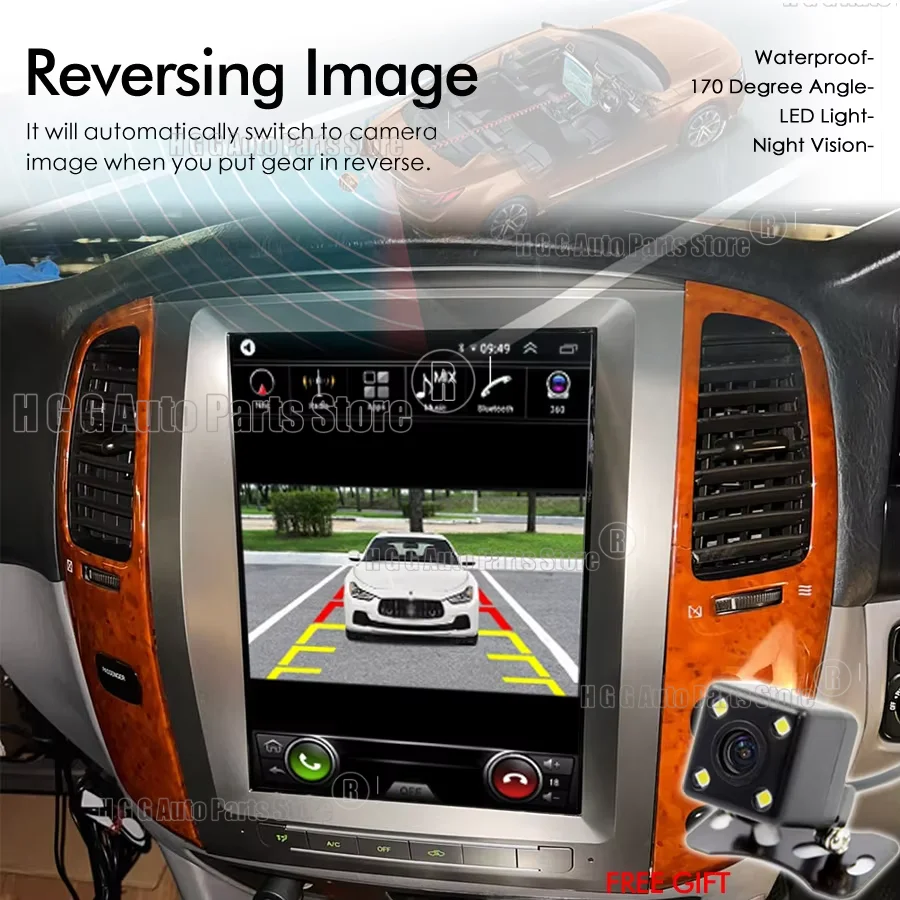 q Android Screen Navigation For Toyota Land Cruiser 100 LC100 For Lexus LX470 GPS Car Radio Multimedia Auto Radio Carplay Stereo