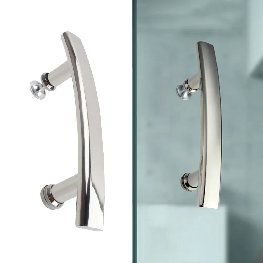 1pc Stainless Steel Door Handles Shower Door Pull Knobs Shower Room Glass Sliding Door Handle Handrail Home Door Hardware