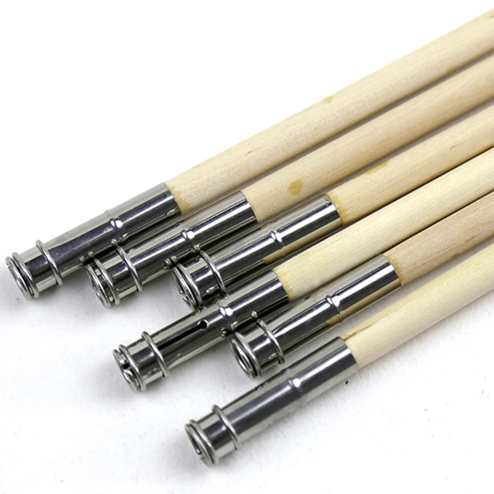 

5pcs Wooden Pencil Extender Holder For Round Hexagonal Pencils Lightweight Design Nickel-Plated Comfortable Grip