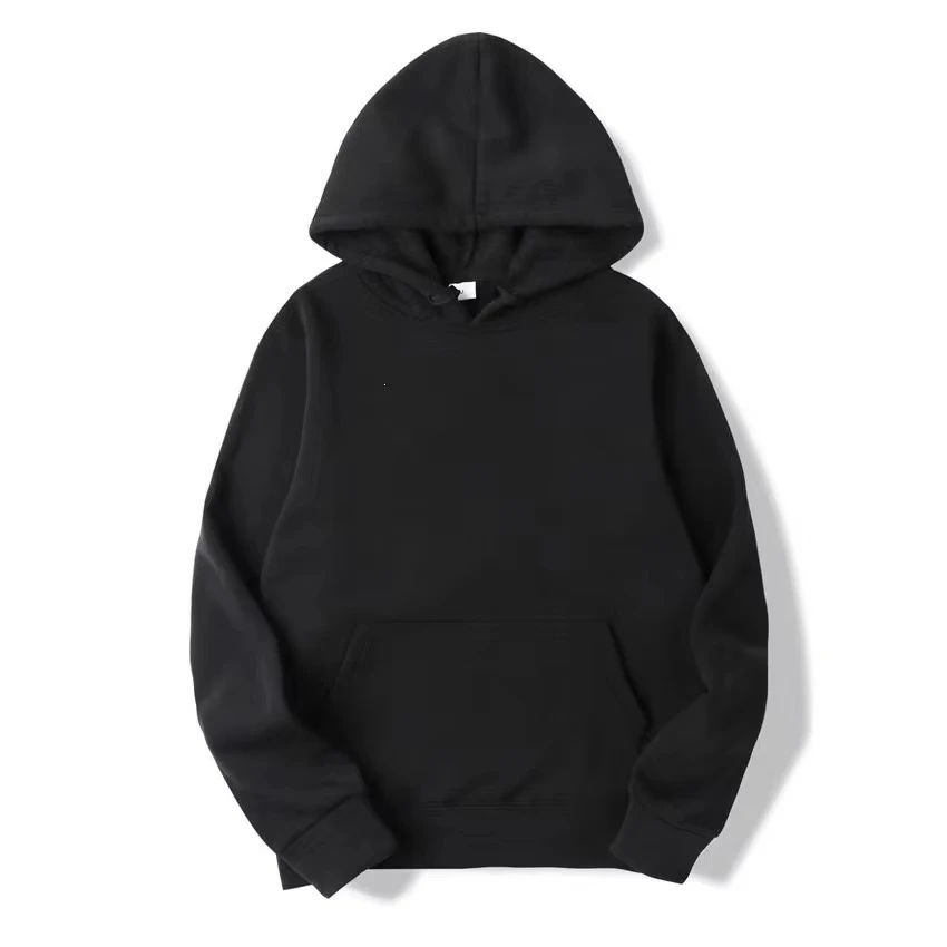 Men's and Women's Warm Sweatshirt Casual Solid Color Streetwear Pullovers Sport  Pocket Hoodies Multi Color Hoodies